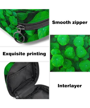Eco-Friendly Women's Napkin Storage Bag - Green Shamrocks | Menstrual Cup & Portable Bandage Solutions - Buy Online on GoSupps.com