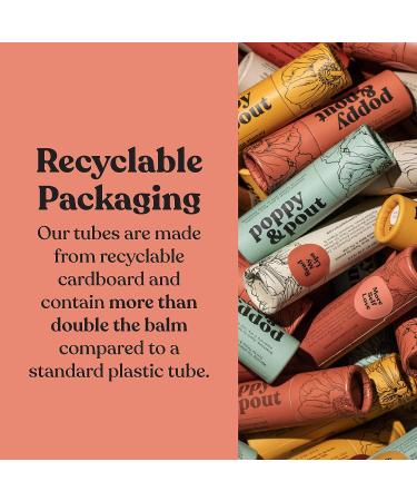 Poppy & Pout 100% Natural Lip Balm Gift Box | Handmade & Cruelty-Free | Beeswax, Vitamin E, Organic Coconut Oil | Sustainable Packaging | 5pk Best Sellers - Buy Online on GoSupps.com