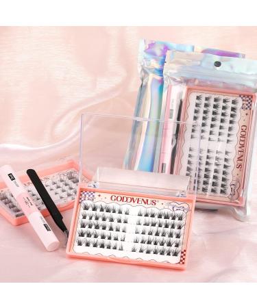 DIY Lash Extension Kit: 100 Pcs Lash Clusters with Waterproof Bond, Seal, and Tweezers - Goddvenus (7-14-16 Mixed) - Buy Online on GoSupps.com