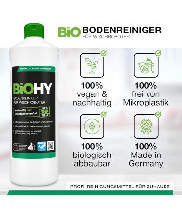 Buy Biohy Floor Cleaner for Wiping Robots - Orange Scent (2 x 1L) | Sustainable 1:200 Concentrate | Foam & Streak-Free Solution for All Floors - Buy Online on GoSupps.com