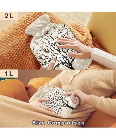 Naanle 2L Hot Water Bottle with Christmas Snow Tree Cover - Pain Relief & Warmth for Back Hands & Feet - Ideal for Hot & Cold Therapy - Buy Online on GoSupps.com