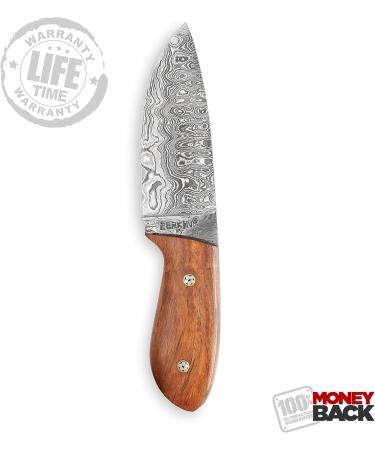 Perkin Damascus Hunting Knife - Premium Damascus Steel with Sheath | International Shipping - Buy Online on GoSupps.com
