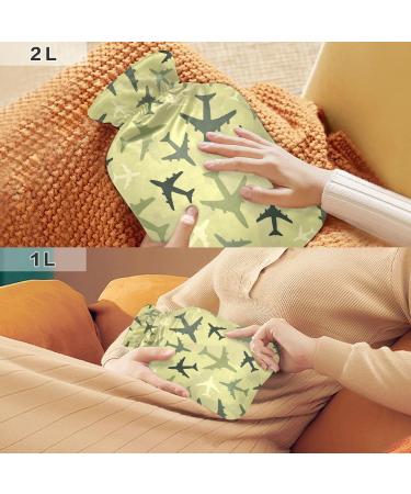 Buy Green Military Hot Water Bottle 1L with Soft Cover - Ideal for Winter Comfort & Warmth for Bed Hand Neck Shoulders - International Shipping Available - Buy Online on GoSupps.com