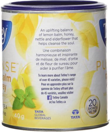 Tetley Cleanse Lemon Balm & Honey Herbal Tea - 20 Tea Bags 40 Grams Naturally Caffeine Free LemonBalmandHoney - Buy Online on GoSupps.com