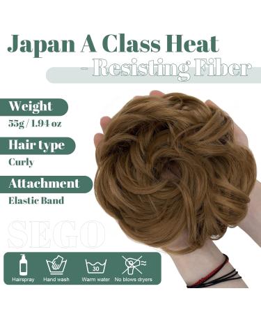 SEGO Large Bun Hairpiece with Elastic Band - Coffee Brown Hair Extensions for Women Perfect Ponytail Braid (55g) - Buy Online on GoSupps.com