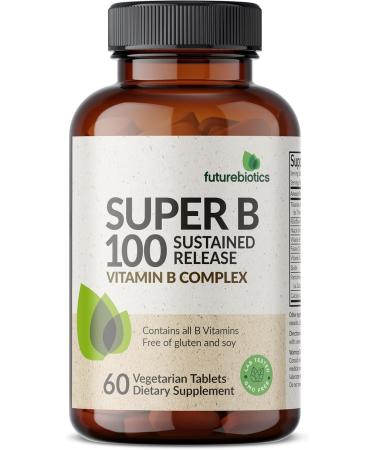 Futurebiotics Super B 100 Sustained Release Vitamin B Complex Non-GMO 60 Vegetarian Tablets 60 Count (Pack of 1) - Buy Online on GoSupps.com
