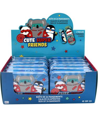 Super Friends Children's Plaster Set - 3 Pieces in Metal Box | Fun & Stylish Plaster Storage | Ideal for Backpack & Handbag - Buy Online on GoSupps.com