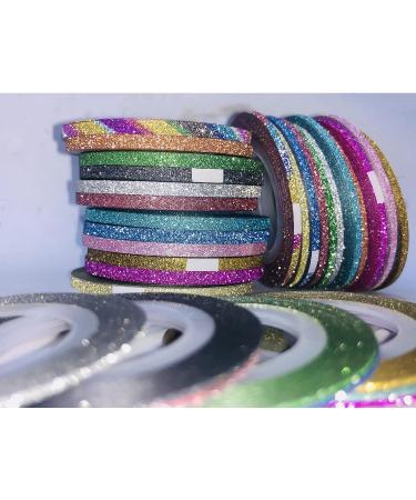 Glitter Nail Striping Tape Set - 42 Rolls, Self-Adhesive 1mm 2mm 3mm, Gold Black Red Design Strips for Nail Art - Buy Online on GoSupps.com