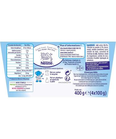 Nestl Baby P'tit Gourmand Cocoa Milk from 6 Months 4 x 100 g - Buy Online on GoSupps.com