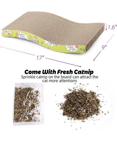 Primepets Cat Scratching Pads with Catnip - Corrugated Cardboard Cat Scratcher for Indoor Cats - Wave Shaped Reversible Board - Furniture Protector - Large - 1 pack - Buy Online on GoSupps.com