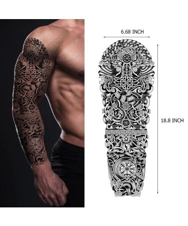 Kotbs Waterproof Black Totem Arm Sleeve Temporary Tattoos Set - 12 Sheets - Buy Online on GoSupps.com