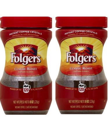 Folgers Instant Coffee Crystals Classic Roast 16 ounce