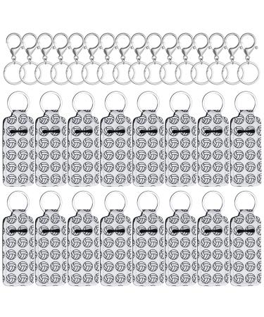BATTIPAW 16 PCS Volleyball Lipstick Holder Keychain  Lip Balm Gloss Holder Bulk for Women  Lip Balm Keyring Tracker Safeguard
