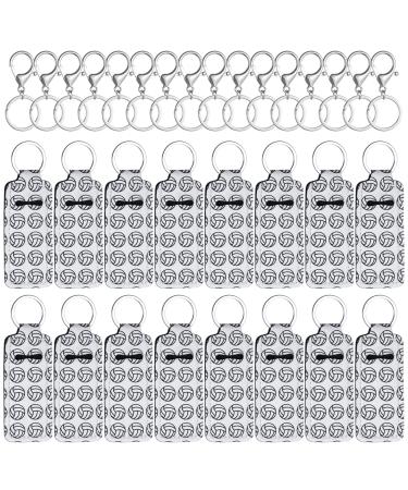 BATTIPAW 16 PCS Volleyball Lipstick Holder Keychain  Lip Balm Gloss Holder Bulk for Women  Lip Balm Keyring Tracker Safeguard