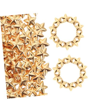 Beaupretty Fruit Double-sided five-pointed star Nail crystal rhinestones flat back star charms small rhinestones hotfix tool fruit decor Manicure Decoration Zinc alloy crafts 3d Crystal 0.1X0.5X0.5CM Golden