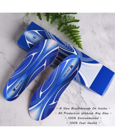 Orthotic Insoles for Flat Feet & Plantar Fasciitis - Arch Supports for Pain Relief | Unisex Blue Size US Men 8.5/Women 10.5 - Buy Online on GoSupps.com