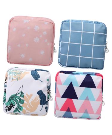Healeved 4 pieces of storage bags for women's bandages pocket organizer Storage bag for women's binding period PAD Bag period-pad bag travel bag cotton.