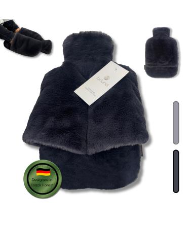 Belund. Premium Foot warmers Heat bottle with an extra thick plush cover on both sides 2 in 1 bed bottle and foot heat bottle - foot warmer without electricity - super fluffy hot water bottle - color: anthracite - Buy Online on GoSupps.com