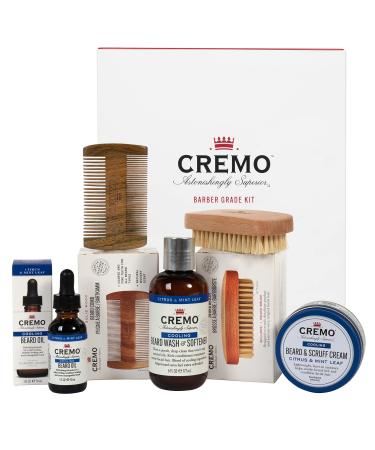 CREMO - Beard Care Gift Set Kit for Men | Shampoo | Oil | Cream | Comb | Brush
