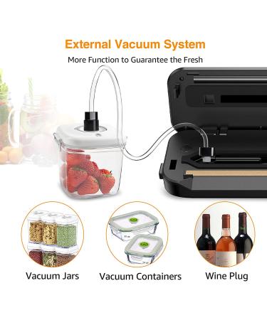 MegaWise 80kpa Vacuum Sealer Machine with Bags & Cutter - One-Touch Automatic Food Saver for Dry, Moist, Fresh Items - Buy Online on GoSupps.com