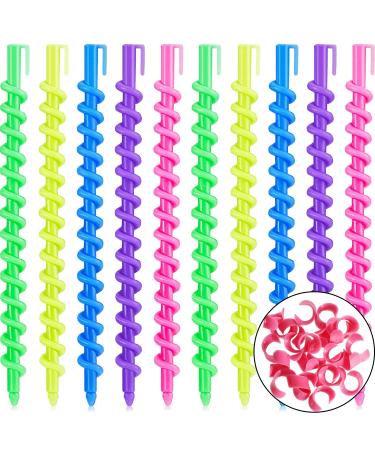 100 Pieces Spiral Hair Perm Rod Spiral Rod Plastic Long Barber Hairdressing Styling Curling Perm Rod Hair Rollers Salon Tools for Women Girls - Buy Online on GoSupps.com