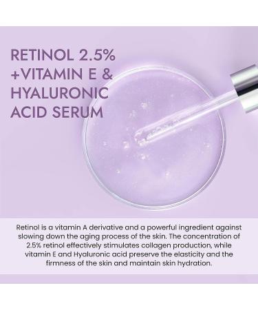 Avami Retinol Serum - 2.5% Retinol Face Serum with Hyaluronic Acid & Vitamin E - 2 Fl oz - Buy Online on GoSupps.com