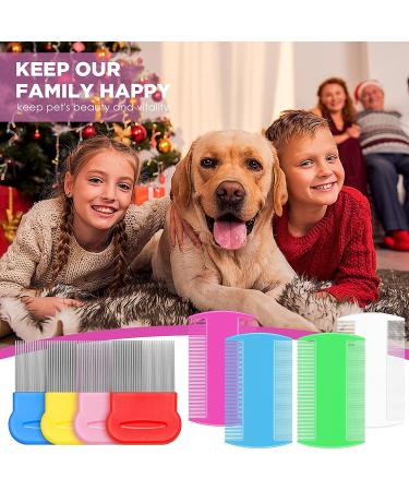 8 Pieces Double Sided Flea Lice Combs | Metal Teeth Hair Grooming Comb | Lice Removal Tool | 4 x 2 Inch & 2.24 x 2.24 Inch | Assorted Colors - Buy Online on GoSupps.com