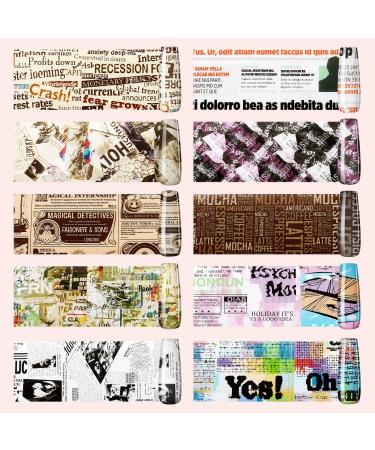 Makartt Nail Foil Transfer Sticker Kit - 10 Sheets Newspaper Style Nail Art, Self-Adhesive - Perfect for Creative Nail Designs - Buy Online on GoSupps.com