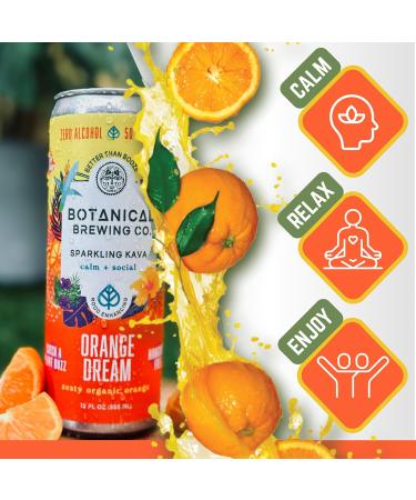 Botanical Brewing Peach & Orange Mix Duo - Kava Drink with Kava Root Extract | Refreshing & Sparkling Kava Seltzer | Alcohol-Free Vegan & Low-Calorie Naturally Sweetened Agave 12 Fl oz Cans 4-Pack Peach & Orange Pack of 4 - Buy Online on GoSupps.com