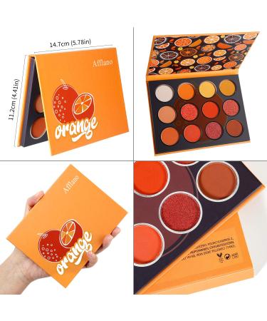 Afflano Gold Yellow Orange Eyeshadow Palette - High Pigment Matte Shimmer Shades for Long-Lasting Sunset Fall Looks on Brown Eyes - Perfect for Women, Men, and Black Skin - Buy Online on GoSupps.com