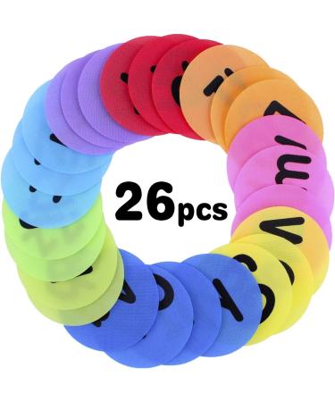 ANCHWN 26 Pieces Carpet Spot Sit Markers Number Spots Markers Classroom Carpet Dots Markers Circle Markers with Alphabet Aa-Zz  Non Slip Floor Dots Markers for Kids Students  4 inch  8 Colors - Buy Online on GoSupps.com