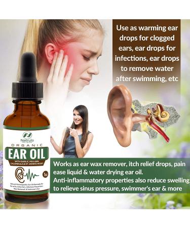 Organic Ear Oil for Ear Infections - Natural Eardrops for Prevention & Relief - Made in USA with Mullein, Garlic, Calendula - for Adults, Babies, Children, Pets - Buy Online on GoSupps.com