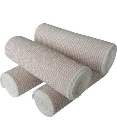 HGP Elastic Bandage Wrap 4 Pack - Extra Wide 6 X 15' Compression Wrap with Touch Closure - Ideal for Lower Legs, Knees, Ankles, Chest - Buy Online on GoSupps.com