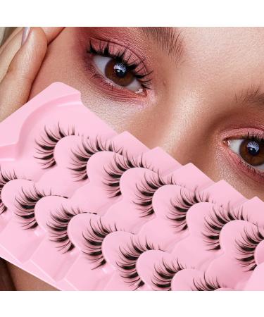 Manga Lashes Natural Look Faux Mink Lashes Soft Wispy Tapered End Reusable 7 Pairs False Eyelashes Pack by ALICE