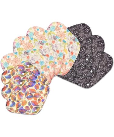 Teamoy 11 Piece Sanitary Pad Set - Reusable Washable Cloth Menstrual Pads and Liners with Wet Bag - Super Absorbent and Comfortable - Leaves Jungle Flowers - Buy Online on GoSupps.com