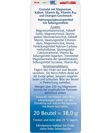 Double Heart Magnesium 400 + Potassium - Supports Muscle Function & Electrolyte Balance - 20 Portions Micro Pellets (38g) - Buy Online on GoSupps.com