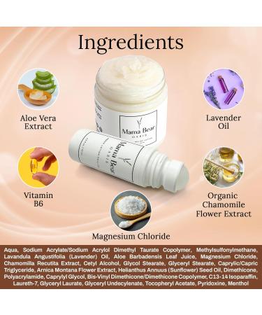 Mama Bear Oasis Comfort Bundle Magnesium Lotion + Roll On Nerve Support | Fast Absorbing Non-Greasy Relief with Natural Ingredients Hydrating Cream for Feet Legs toes & Nerve Support - Buy Online on GoSupps.com