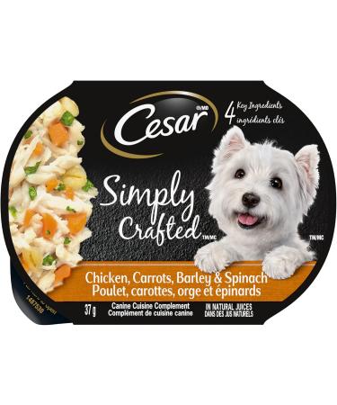 Cesar Simply Crafted Wet Dog Food Chicken Flavour 37g Pack of 10 & Simply Crafted Wet Dog Food Chicken Carrots Barley & Spinach 37g Pack of 10 - Buy Online on GoSupps.com