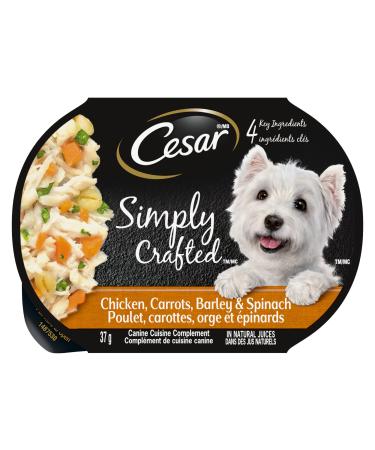 CESAR Simply Crafted Wet Dog Food Chicken Carrots Barley & Spinach 37g Pack of 10