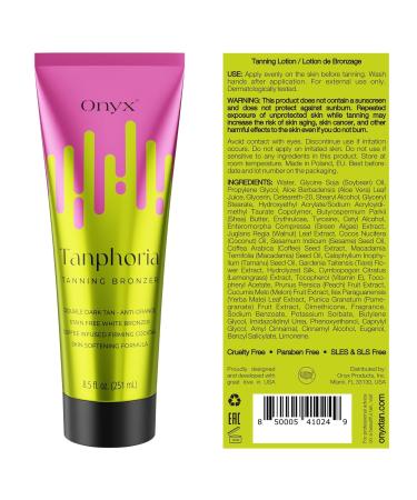 Onyx Tanphoria Bronzer Tanning Lotion - Ultra Dark Tan Enhancer with Aloe Vera and Coffee Blend for Firming - Gradual Tanning Lotion - Buy Online on GoSupps.com