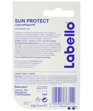 Labello Sun Protect SPF 30 Lip Balm - 4.8g | Hydrating Sun Protection for Lips | International Shipping Available - Buy Online on GoSupps.com