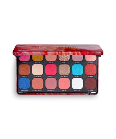 Makeup Revolution Forever Flawless Eyeshadow Palette Flamboyance Flamingo 18 Shades 19.8g Flamboyance Flamingo 1 Count (Pack of 1)
