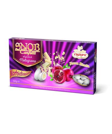 CRISPO CRISPO SNOB Dragees 500g MELOGRANO FLAVOR WITH TOASTED ALMOND COVERED IN BANCO CHOCOLATE