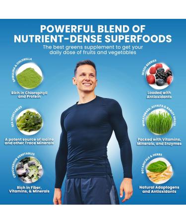 Nova Pharma Greens & Berries - 100% Organic Greens Superfood Powder Rich Vitamins Fiber Omega-3 Fatty Acids Boosts Immune System Detoxifies Digestive System - Lactose-Free GMO-Free - 30 Servings - Buy Online on GoSupps.com