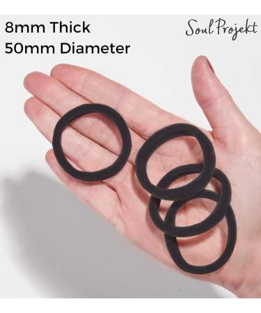 Soul Project Black Hair Ties - 50 Pack 8mm No Metal Elastic Bands for All Hair Types | Ideal for Ponytails Buns School Work & Gym - Buy Online on GoSupps.com
