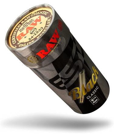 RAW Cones Classic Black 1-1/4 Size 100 Pack - Natural Pre Rolled Rolling Paper with Tips & Packing Tubes | Slow Burning & Thin | 100 Count - Buy Online on GoSupps.com