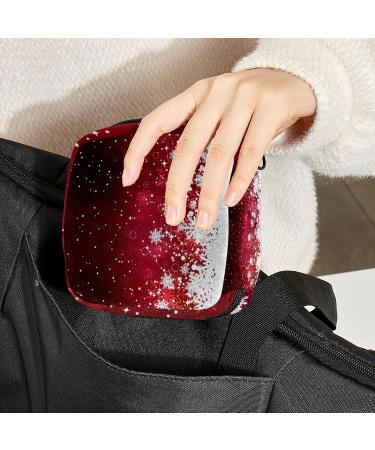 Christmas Stars & Snowflakes Menstruation Pad Bag with Zipper | Stylish Women's Napkin & Tampon Collective Bag - Buy Online on GoSupps.com