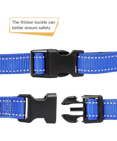Heele Reflective Dog Collar for Small Dogs - Soft Neoprene Padded Nylon XS 20-30cm Royal Blue - Perfect for Puppies - 1-Pack - Buy Online on GoSupps.com