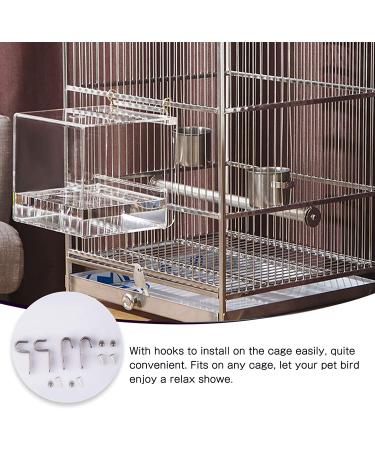 Saderoy Bird Bath Cage - Leak-proof Bathtub with Hanging Hooks for Small Birds | Ideal for Parrots, Lovebirds, and Canaries | Portable Shower Accessory - Buy Online on GoSupps.com