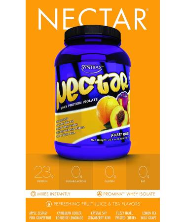 Syntrax Nectar GrassFed Whey Protein Isolate - Fuzzy Navel Flavor - 2lb (32oz) - Orange-Peach Infusion - Buy Online on GoSupps.com
